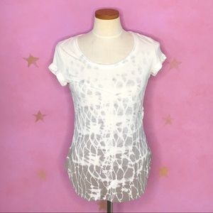 Halcyon Tie Dye Yoga Athletic Top Small Gray White